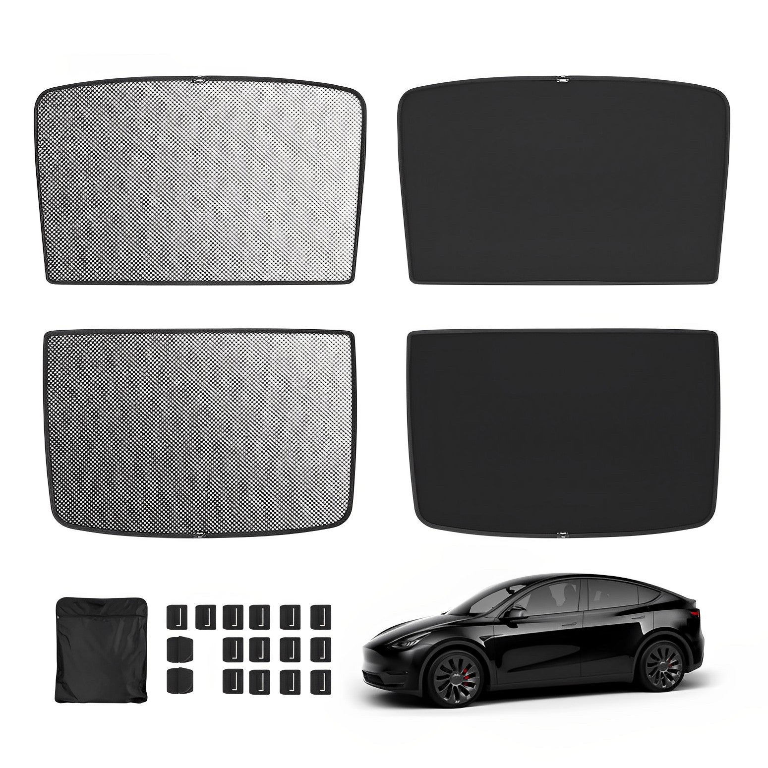 Reflective Sunroof & Rear Windshield Sunshade – Lightweight Silver Visor – For Tesla Model 3/Y (2017-2023)