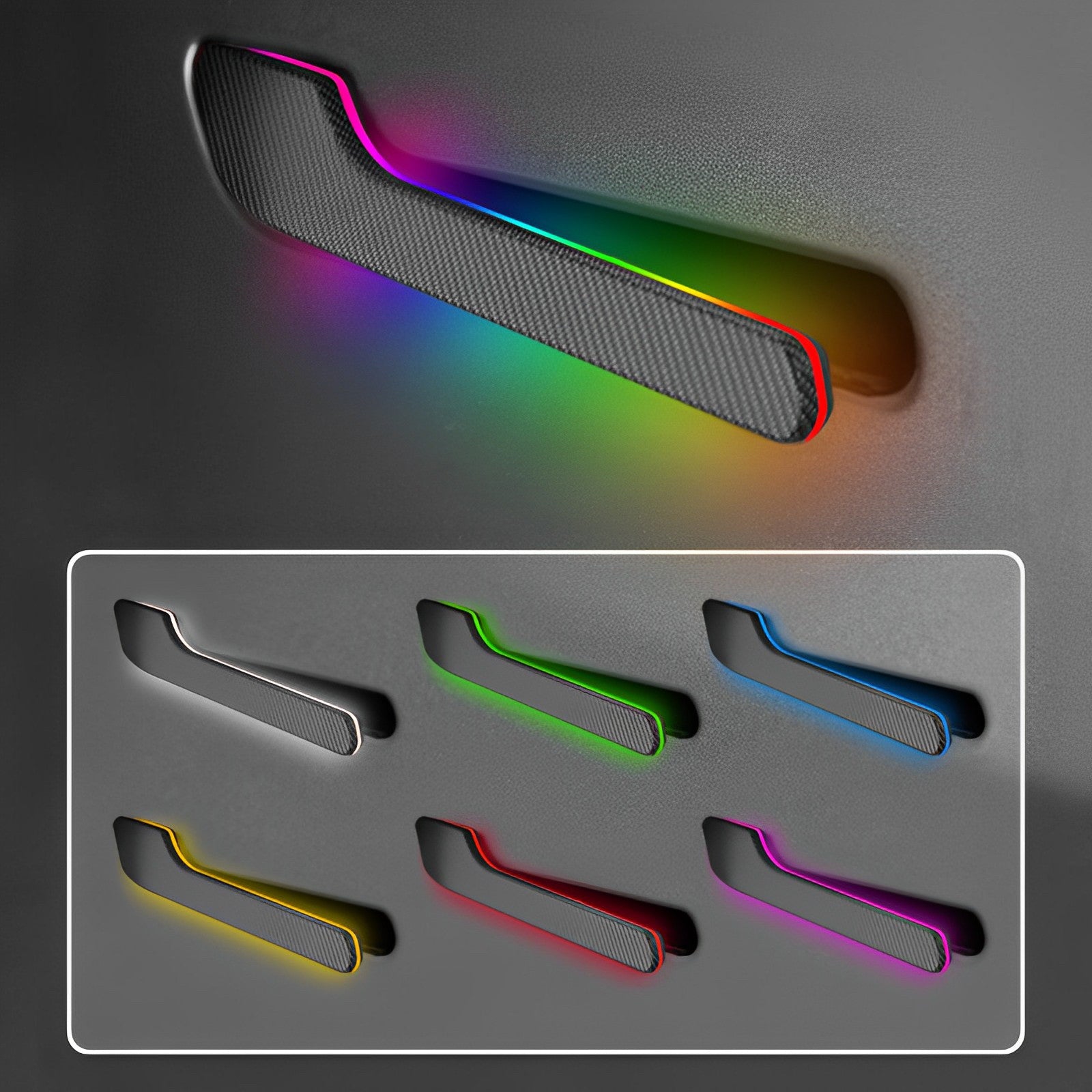 Electric Door Handle – Automatic Pop Up, RGB Light Strip (4pcs) – For Tesla Model 3/Y (2017-2023)