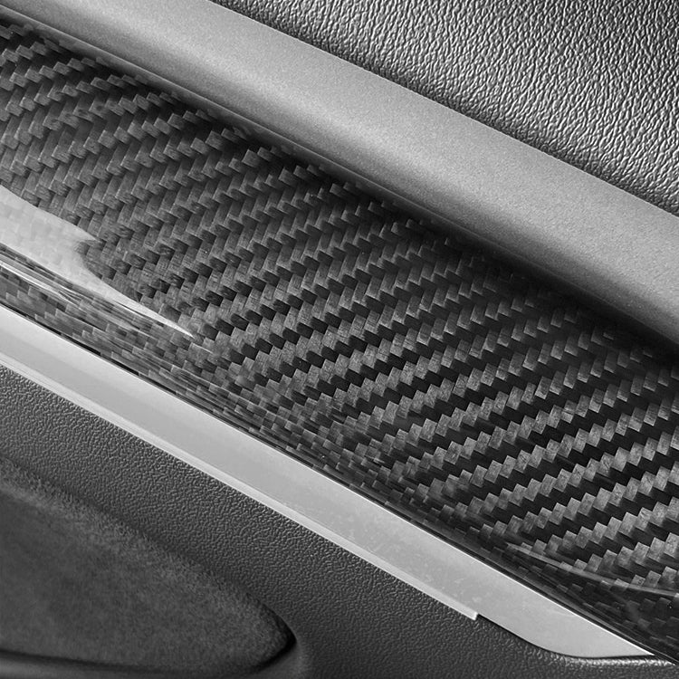 Carbon Fiber Front Door Trim Panel Caps – For Tesla Model 3 (2021-2024)