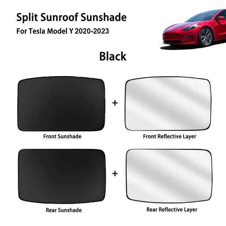 Split Glass Roof Sunshade – For Tesla Model Y (2020-2024)