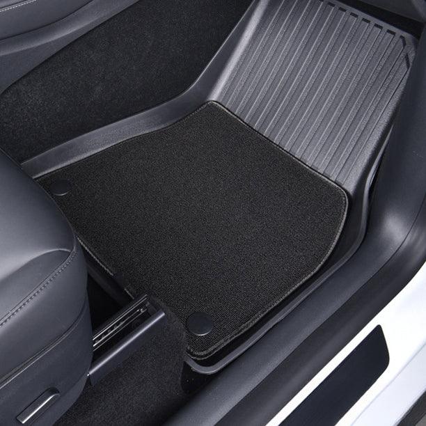 All-Weather Floor Mats Double Layer Flocking TPE – For Tesla Model Y (2020-2024)