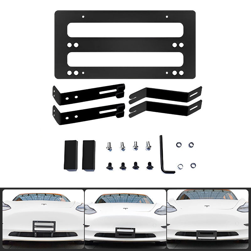 Adjustable No Drill Front License Plate Frame – For Tesla Model 3/Y (2017-2024)