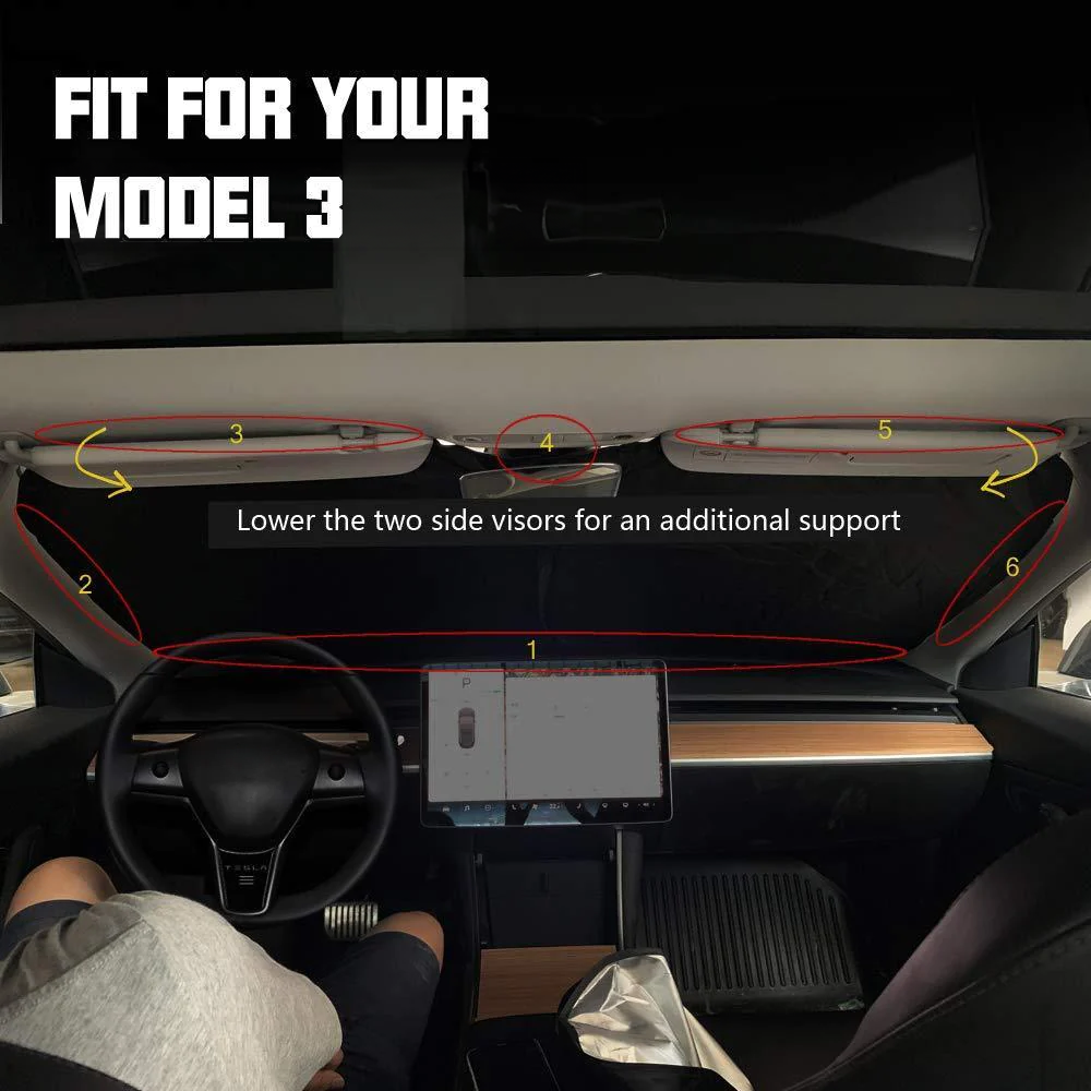 Front Windshield Sunshade – For Tesla Model S/3/X/Y