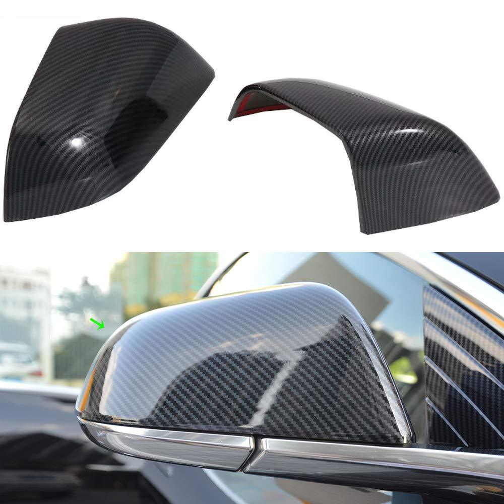 Matte Black Carbon Fiber Pattern Mirror Caps (1 Pair) – For Tesla Model 3 (2017-2021)