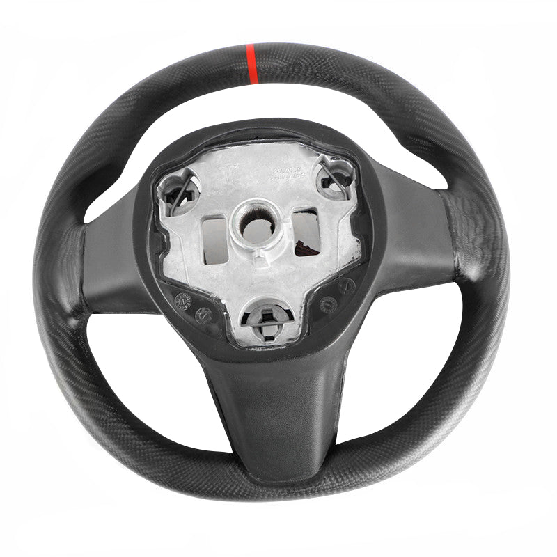 Full Carbon Fiber Steering Wheel – For Tesla Model 3/Y (2017-2024)