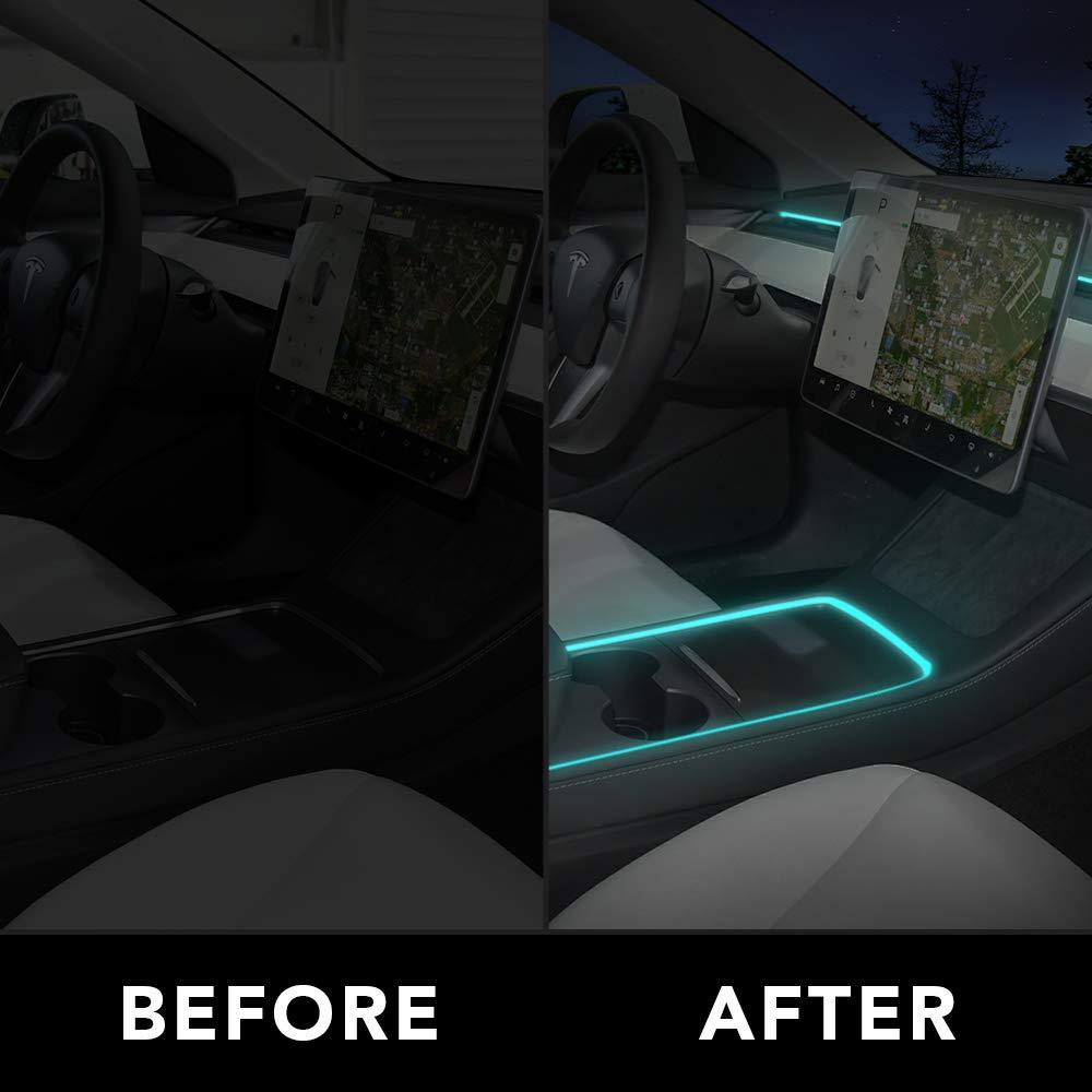 Interior LED Dashboard + Center Console Light Strip + App Controller – For Tesla Model 3/Y (2017-2024)