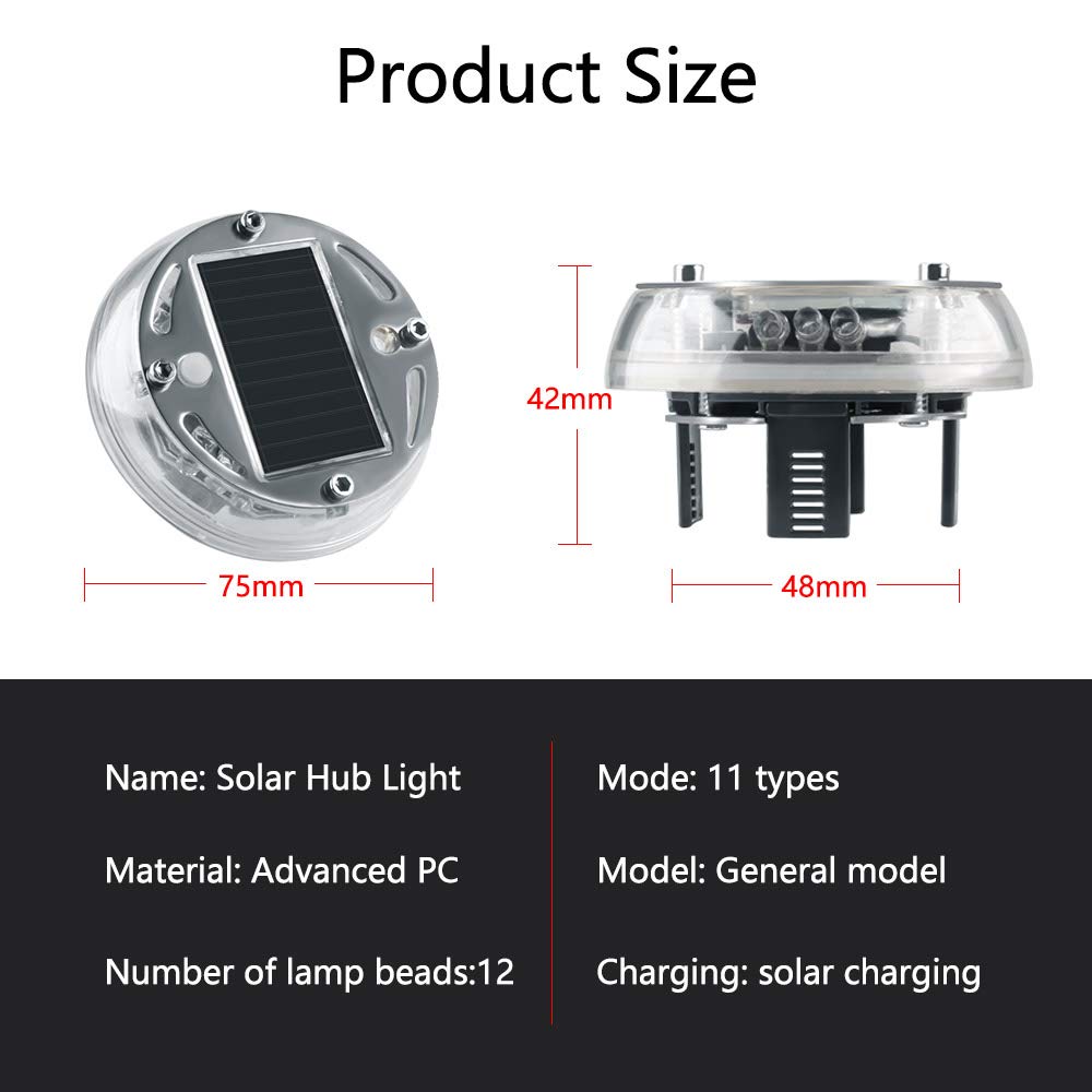 Solar Energy Car Wheel Hub Lights