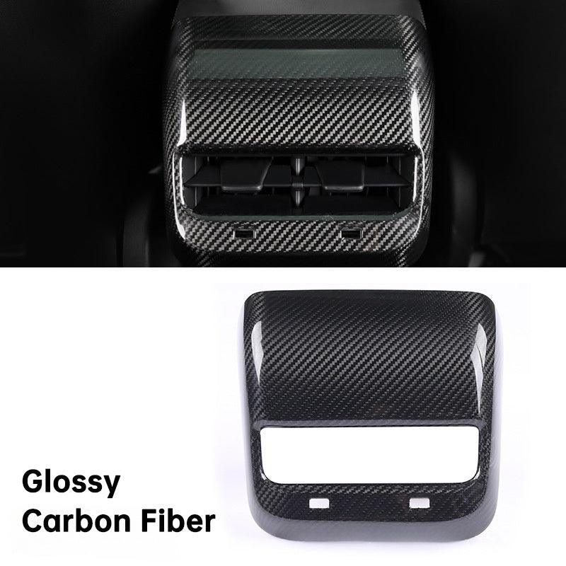 [Real Carbon Fiber] Model 3/Y Backseat Vent Overlay, Center Console Wrap Cover (2017-2023)