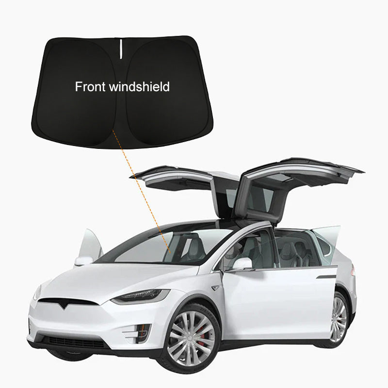 Privacy and Thermal Insulated Sunshades Curtains Opaque Sun Visor – For Tesla Model X (2015-2024)