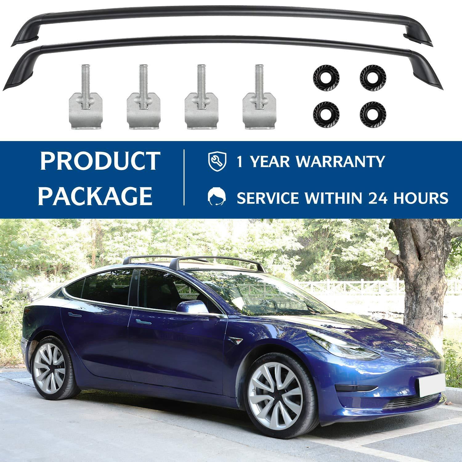 Tesla Model 3 & Model Y Aluminum Roof Rack Cargo Cross Bars (Set of 2) (2017-2023)