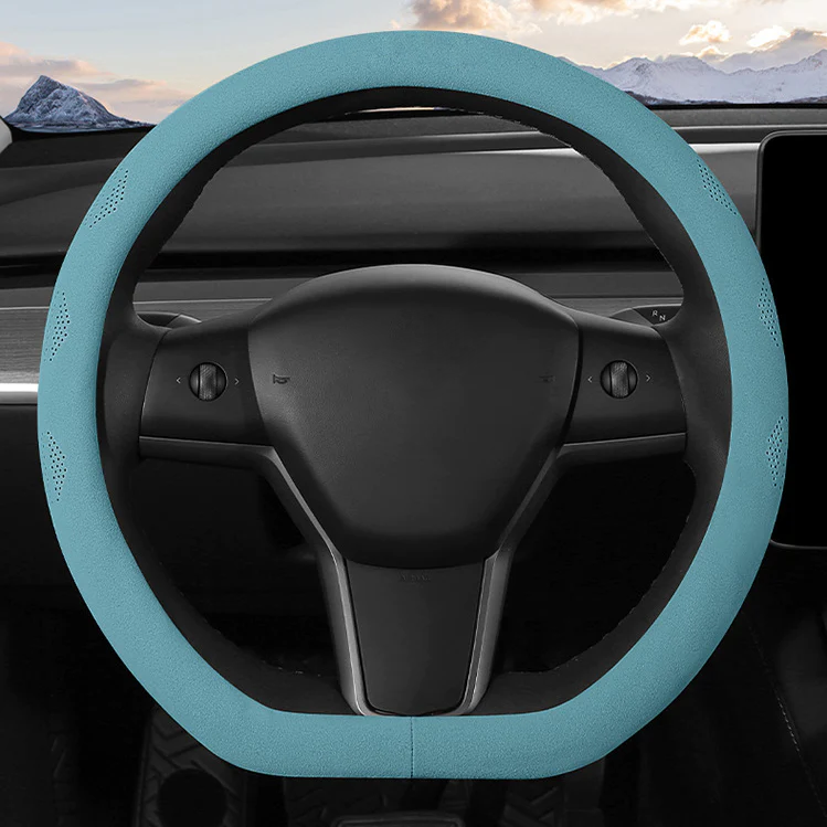 Alcantara Ultra Thin Sweat Absorbing Steering Wheel Cover – For Tesla Model 3/Y (2017-2024)