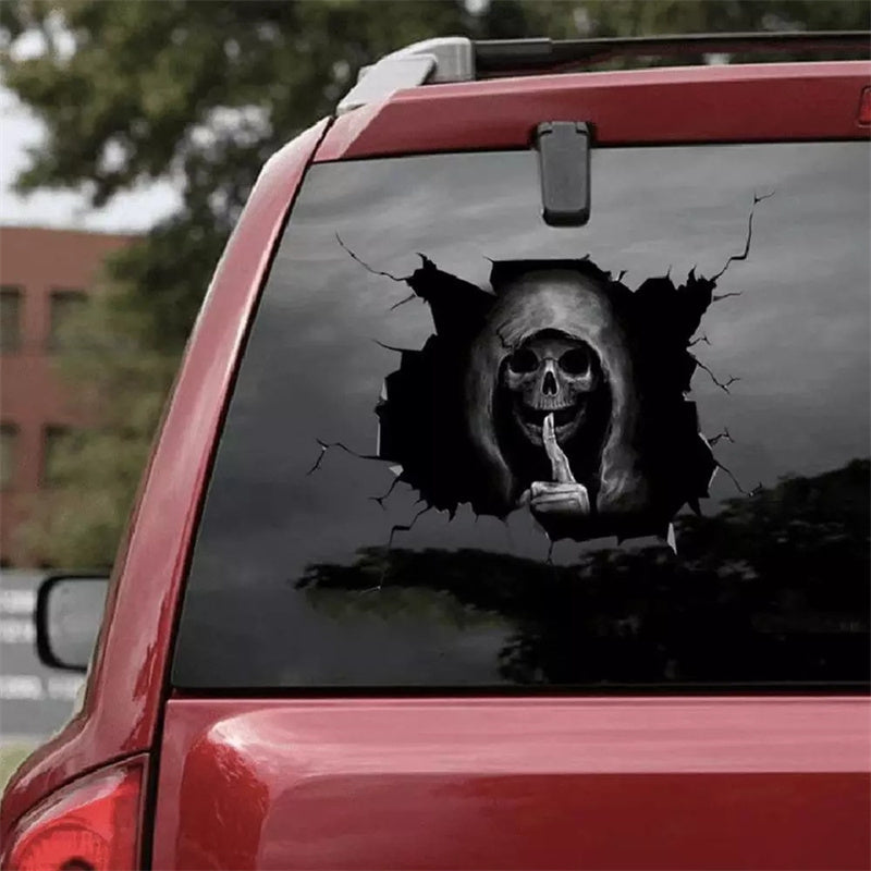 Halloween Scary Skull Ghost Head Sticker – For All Cars