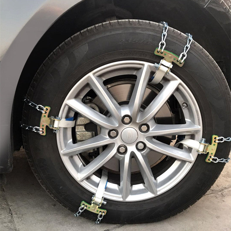 Adjustable Steel Snow Chains for Enhanced Traction – Universal Fit for All Cars