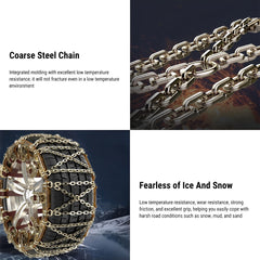 Cross Shaped Snow Chains – Universal Fit for All Cars (205-255mm)