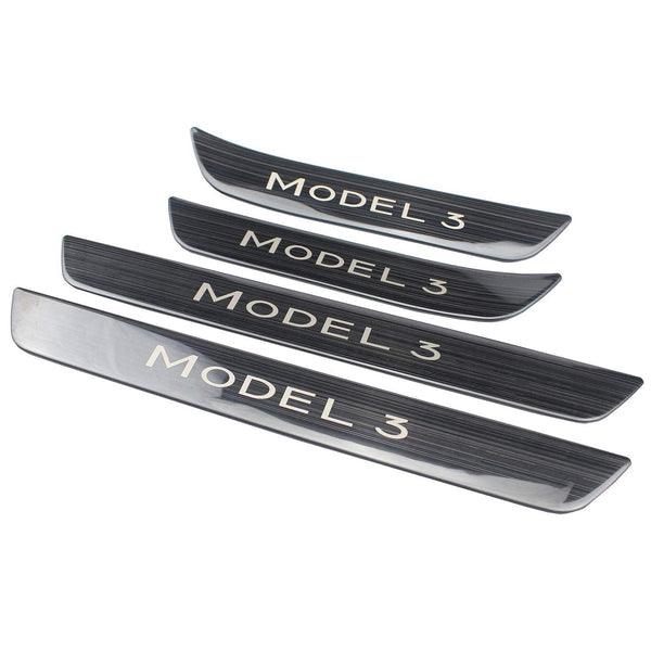 Front & Rear Door Sill Protector (4 pcs) – For Tesla Model 3 (2017-2023)