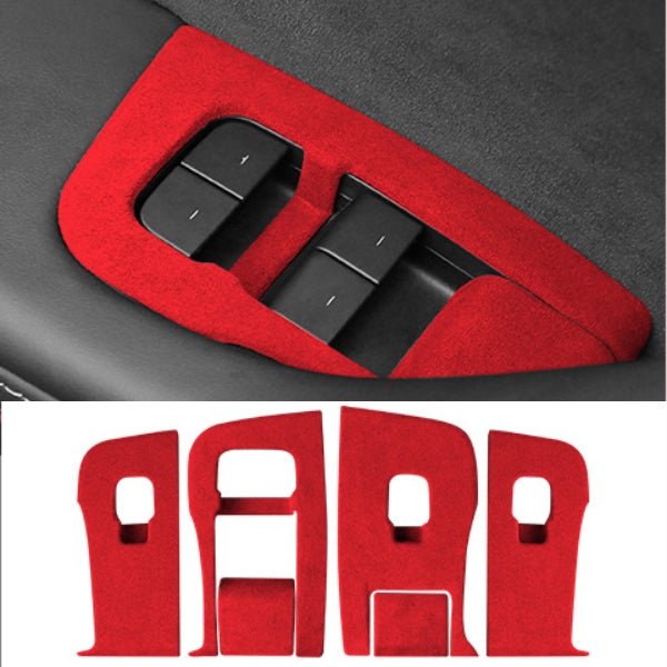 Alcantara Window Switch Button Cover – For Tesla Model 3/Y (2017-2024)