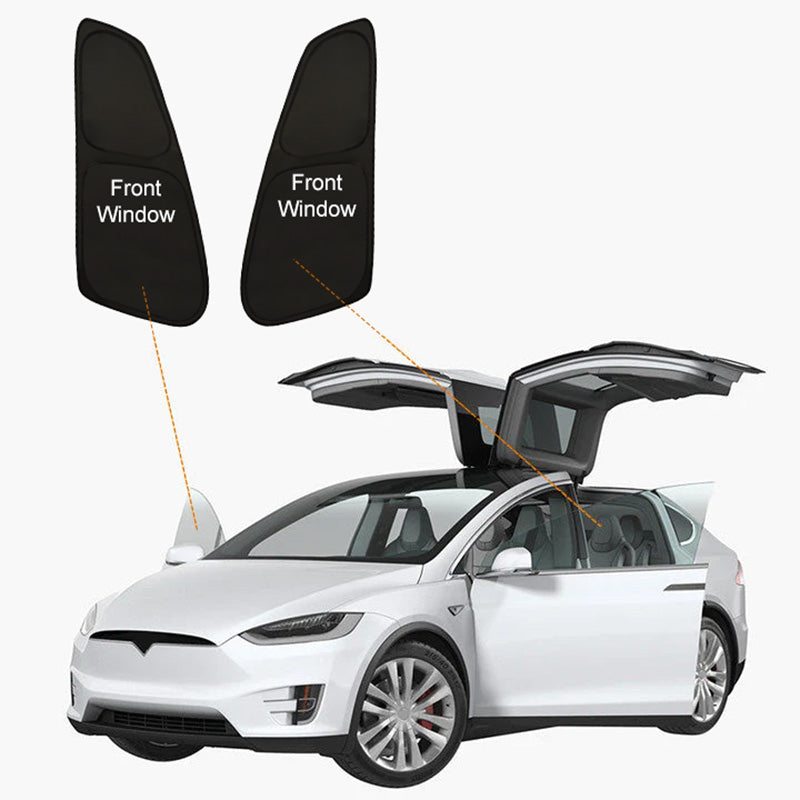 Privacy and Thermal Insulated Sunshades Curtains Opaque Sun Visor – For Tesla Model X (2015-2024)