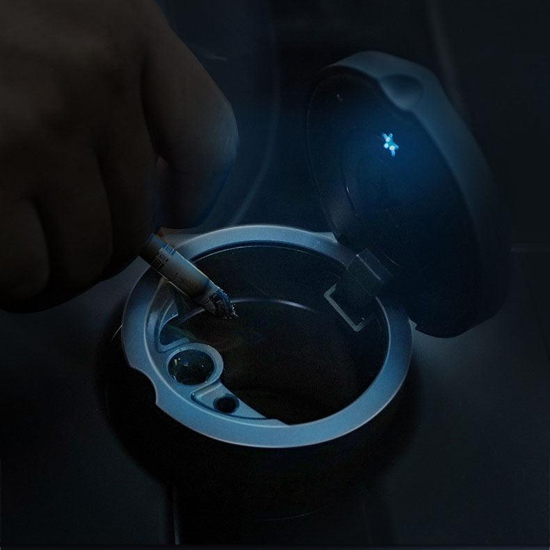Tesla Vehicle Ashtray with Smell-proof Lid and LED Light for Model 3/Y/X/S (2012-2024）