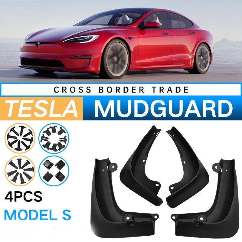 Mud Flaps Custom Front Rear Mudguard Kit, No Drill – For Tesla Model S (2016-2020)