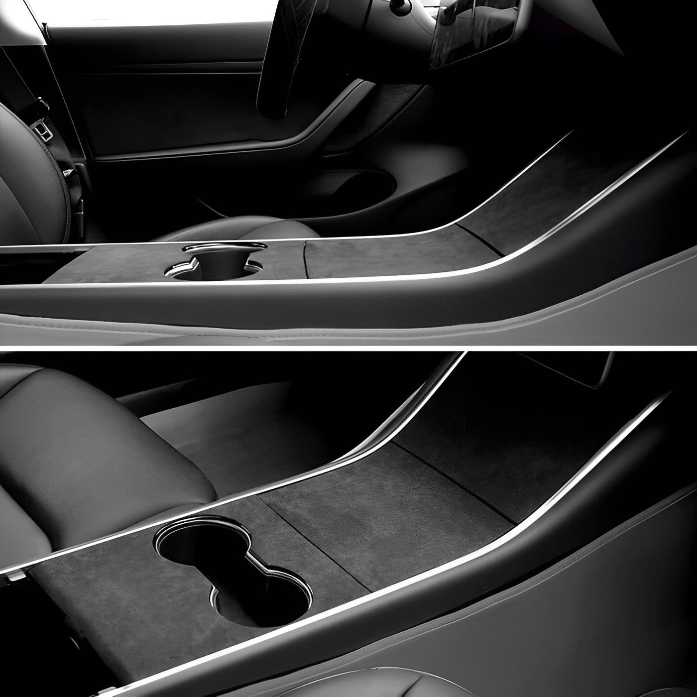 Alcantara Center Console Cover – For Tesla Model 3/Y (2017-2024)