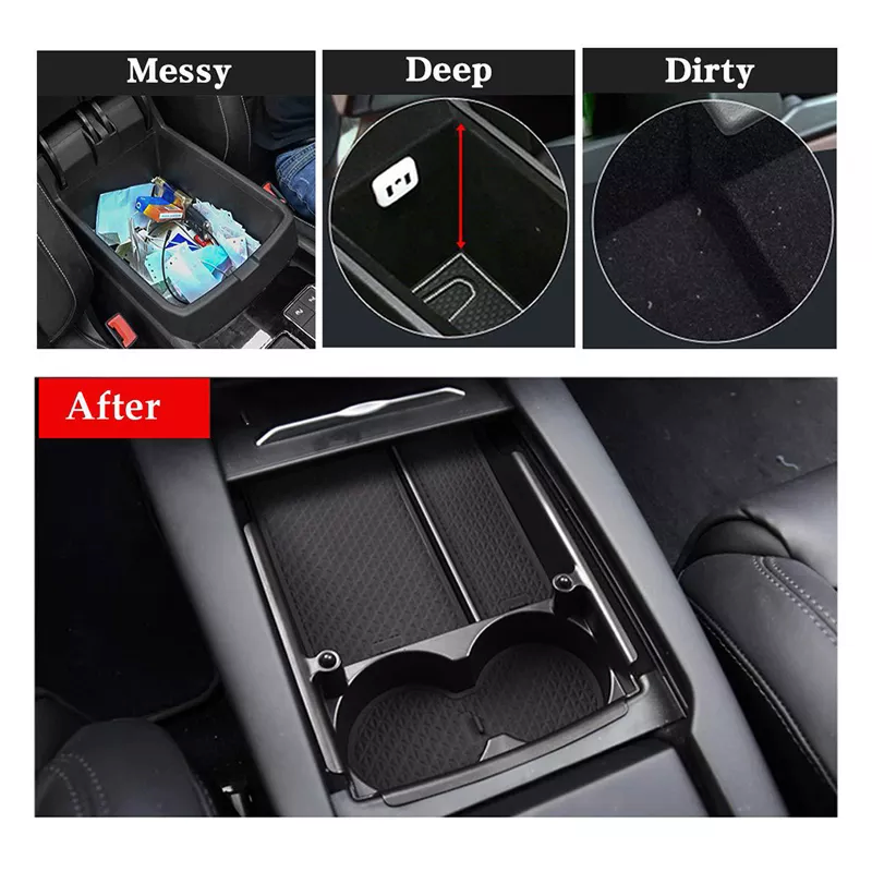 Center Console Organizer with Cup Holder – For Tesla Model S/X (2016-2020)