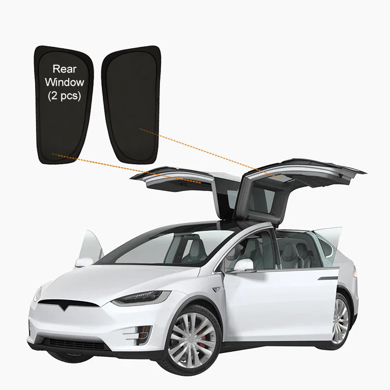 Privacy and Thermal Insulated Sunshades Curtains Opaque Sun Visor – For Tesla Model X (2015-2024)