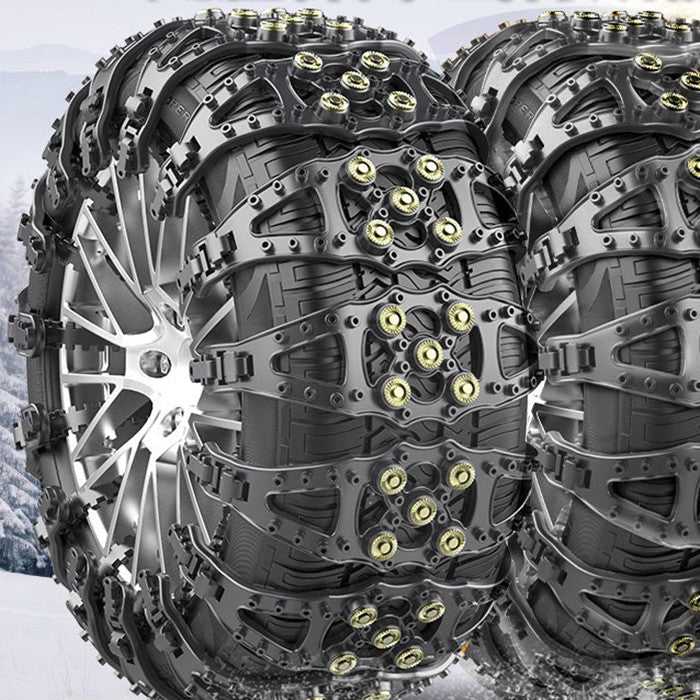 Fishbone Style Anti-Slip Snow Chains – Universal Fit for All Cars (165-245mm)