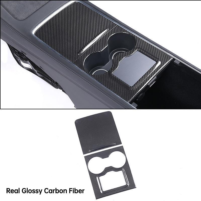 Carbon Fiber Center Console Overlays with Key Card Slot (Gen. 2) – For Tesla Model 3/Y (2021-2024)