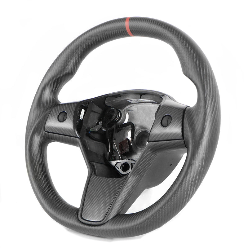 Full Carbon Fiber Steering Wheel – For Tesla Model 3/Y (2017-2024)