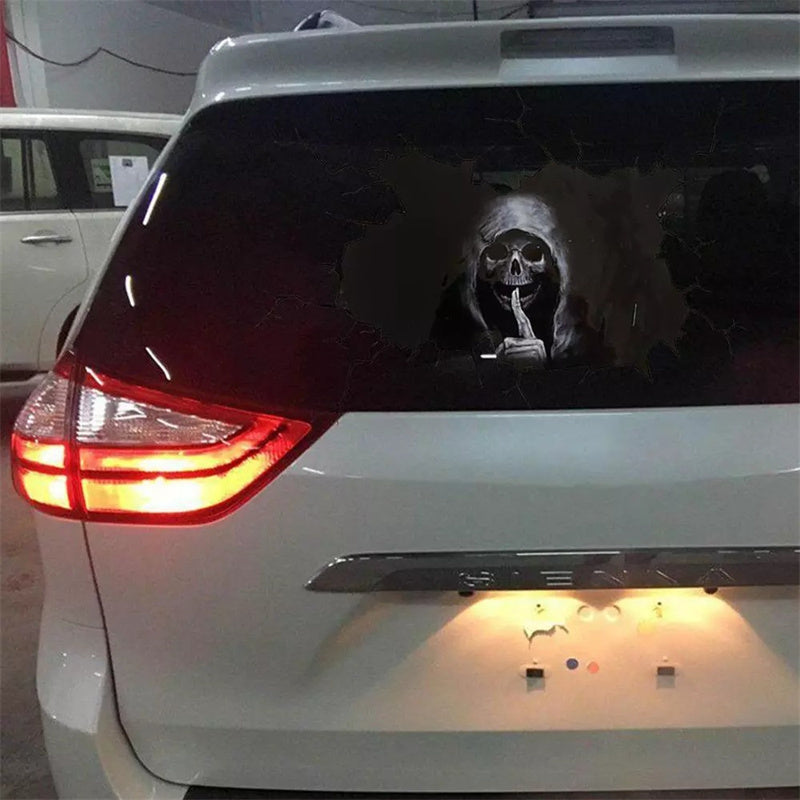 Halloween Scary Skull Ghost Head Sticker – For All Cars