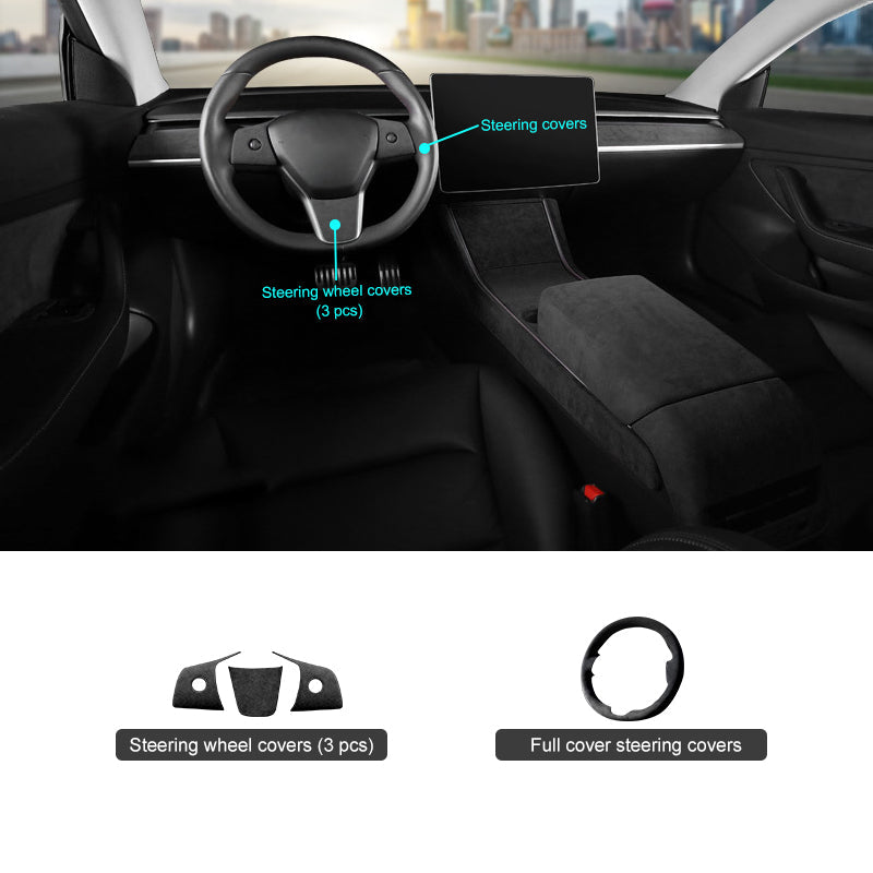 Alcantara Accessories – For Tesla Model 3/Y (2017-2024)