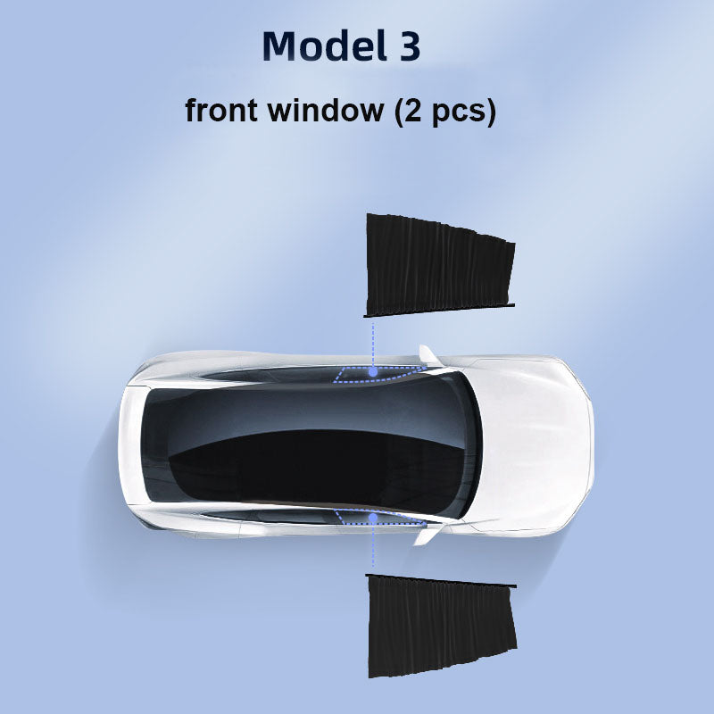 Tesla Side Window Track Slide Privacy Curtain Sunshade For Model 3/Y