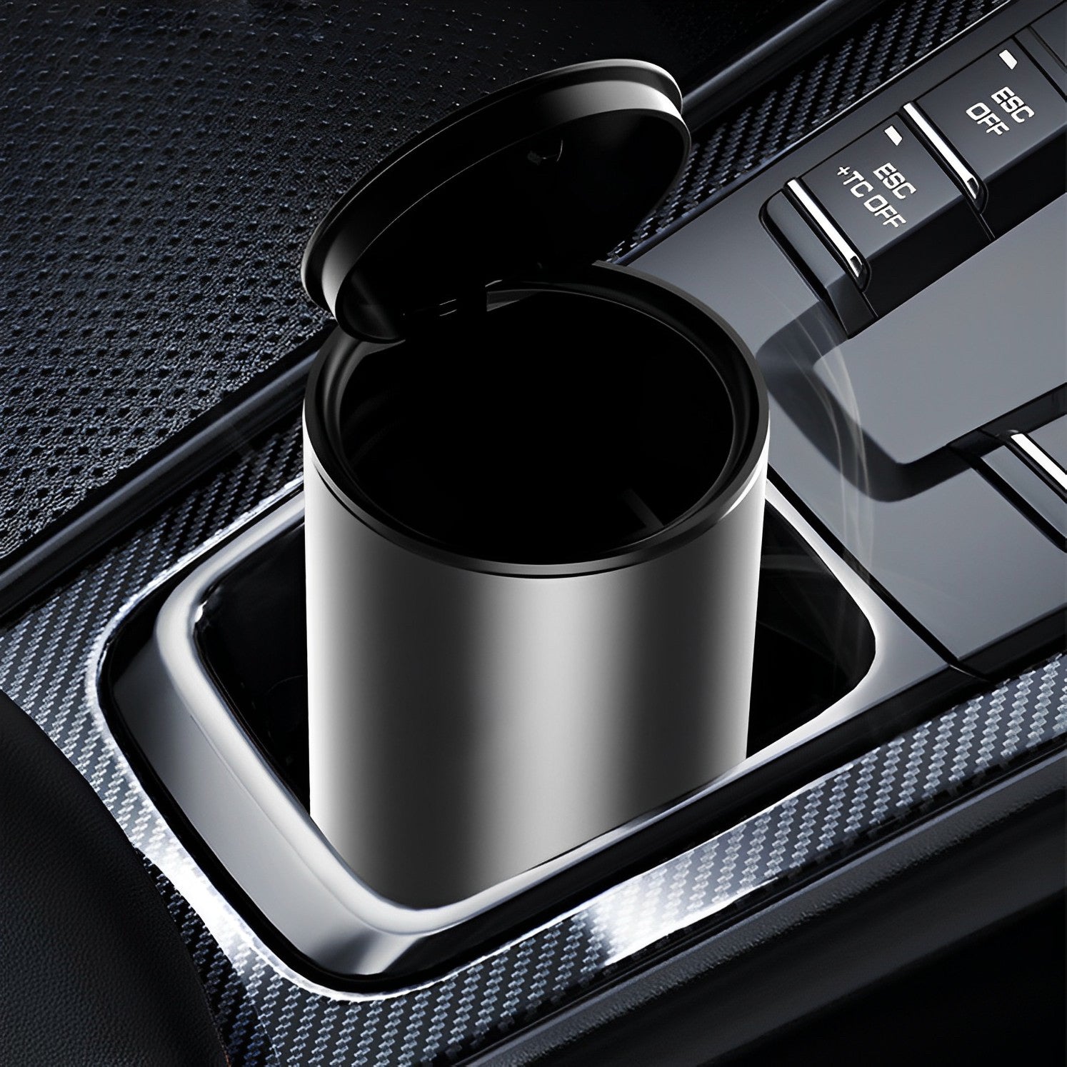 Aluminum Alloy Cupholder Trashcan – For Tesla Model S/3 (Highland)/X/Y (2012-2024)