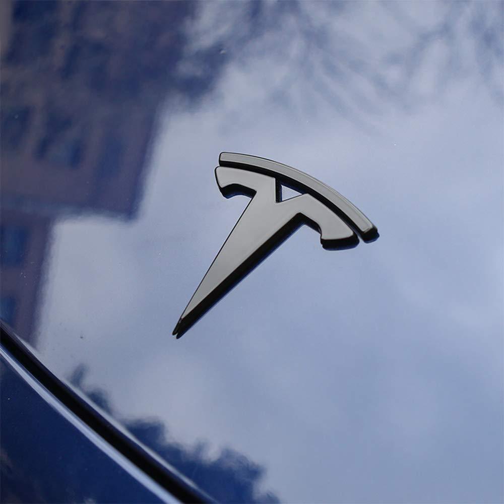 'T' Emblem Decal Wraps – Front & Rear Badges (1 Pair) - For Tesla Model 3 (Highland)/Y (2017-2024)