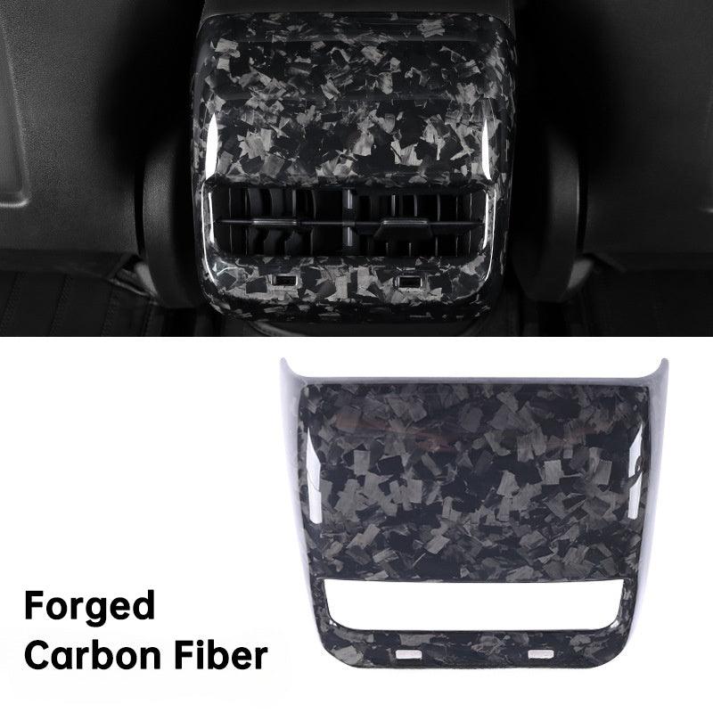 [Real Carbon Fiber] Model 3/Y Backseat Vent Overlay, Center Console Wrap Cover (2017-2023)