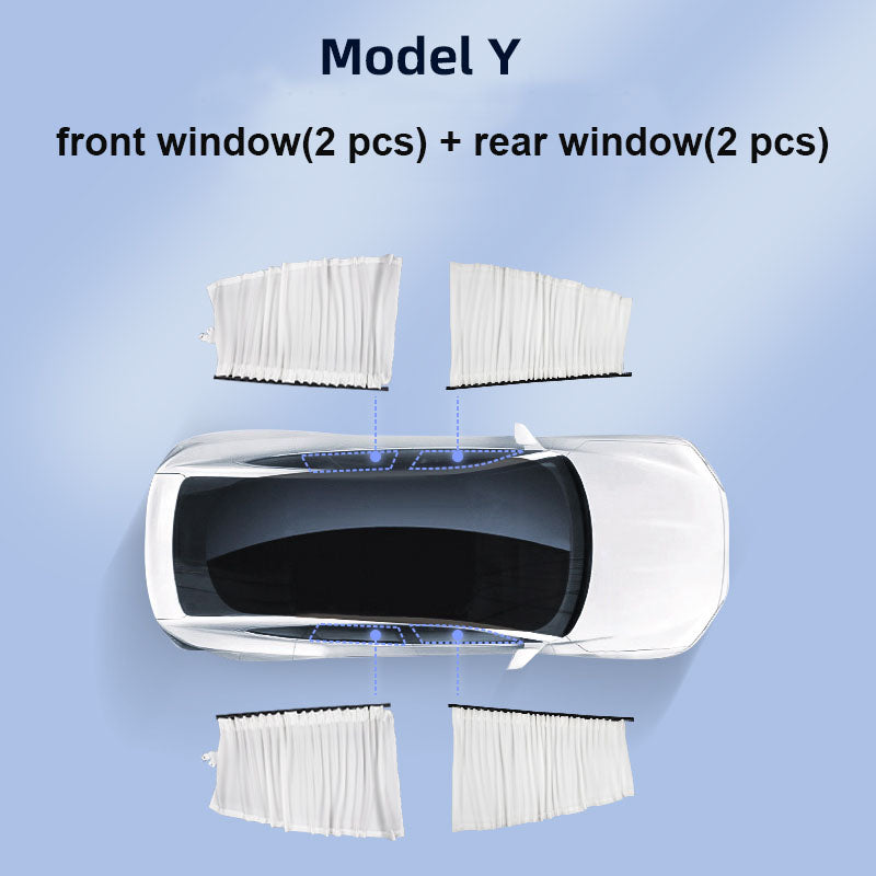 Tesla Side Window Track Slide Privacy Curtain Sunshade For Model 3/Y