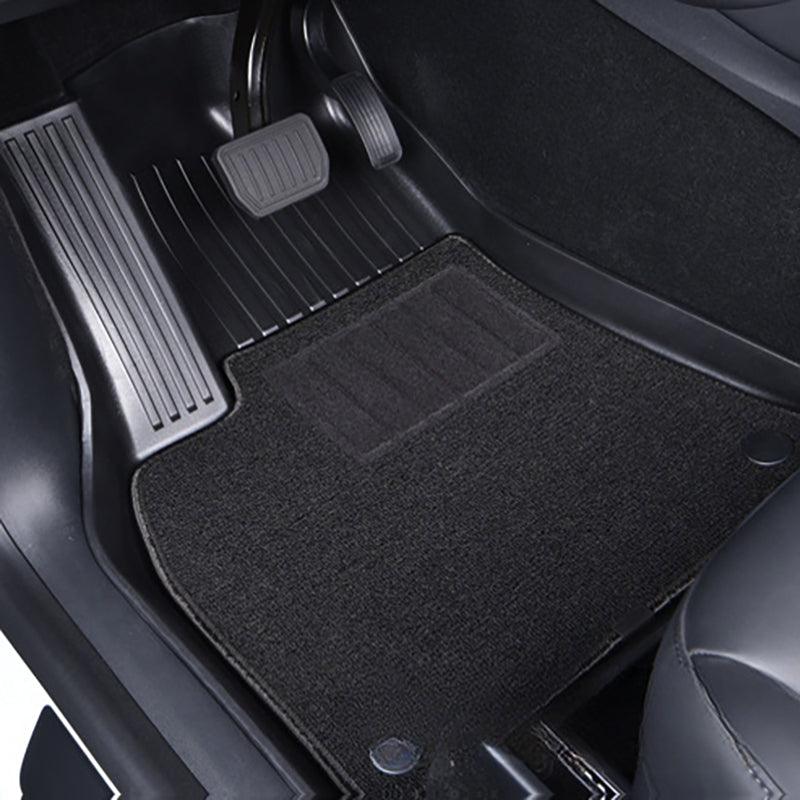 All-Weather Double Layer Flocking TPE Floor Mats – For Tesla Model 3 (2021-2023)