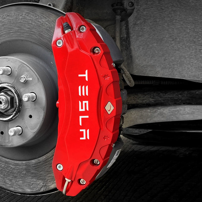 Brake Caliper Covers (4 Pcs, Red) – For Tesla Model 3/Y (2017-2023)