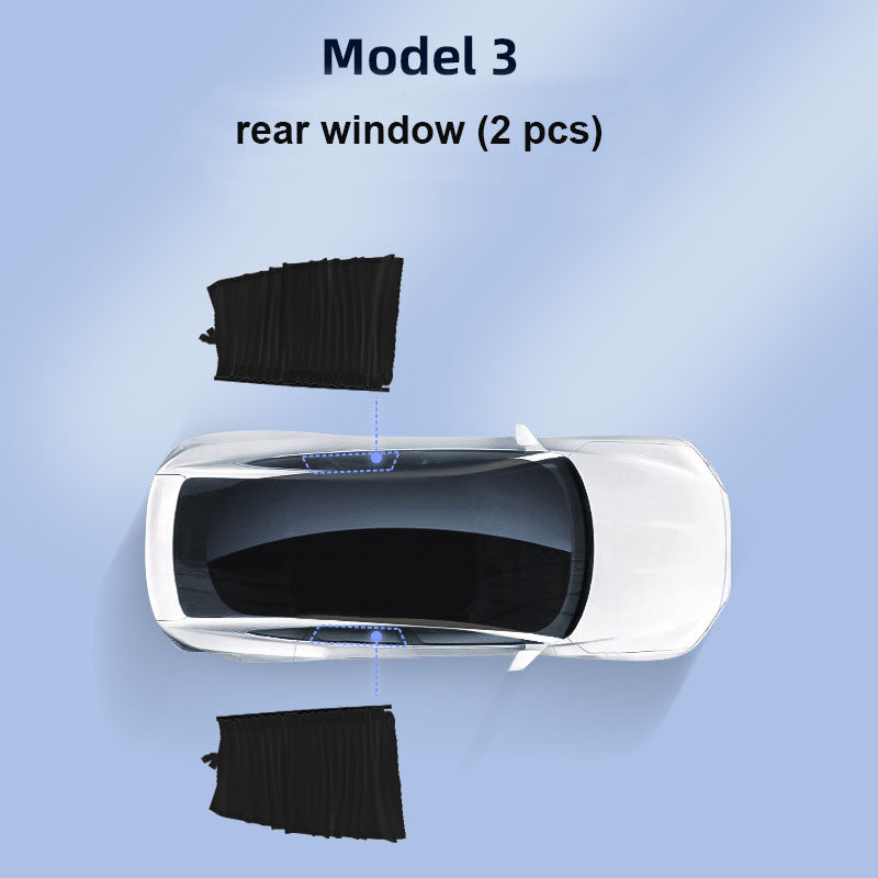 Side Window Track Slide Privacy Curtain Sunshade – For Tesla Model 3/Y