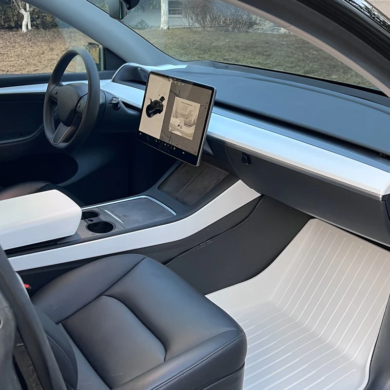 Matte White Interior Upgrade Kit – For Tesla Model 3/Y (2021-2024)