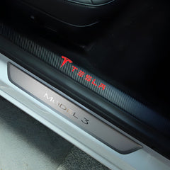 Tesla Carbon Fiber Door Sill Protector Sticker for Model 3