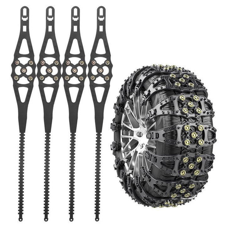 Fishbone Style Anti-Slip Snow Chains – Universal Fit for All Cars (165-245mm)