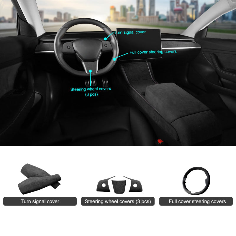 Alcantara Accessories – For Tesla Model 3/Y (2017-2024)