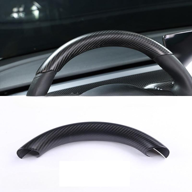 Carbon Fiber Steering Wheel Upper/Lower Cover – For Tesla Model 3/Y (2017-2024)