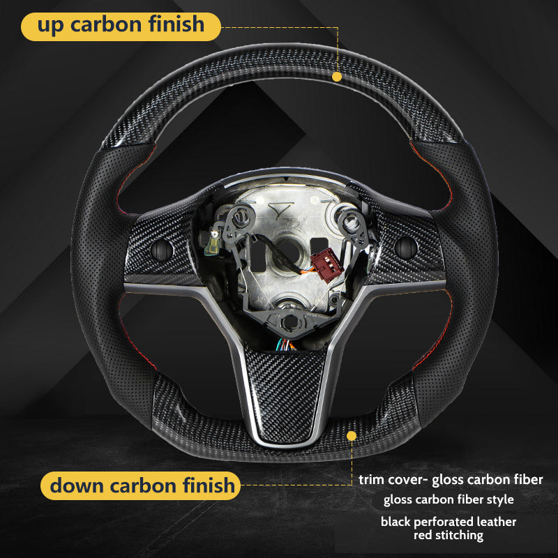 Carbon Fiber Steering Wheel – For Tesla Model 3/Y