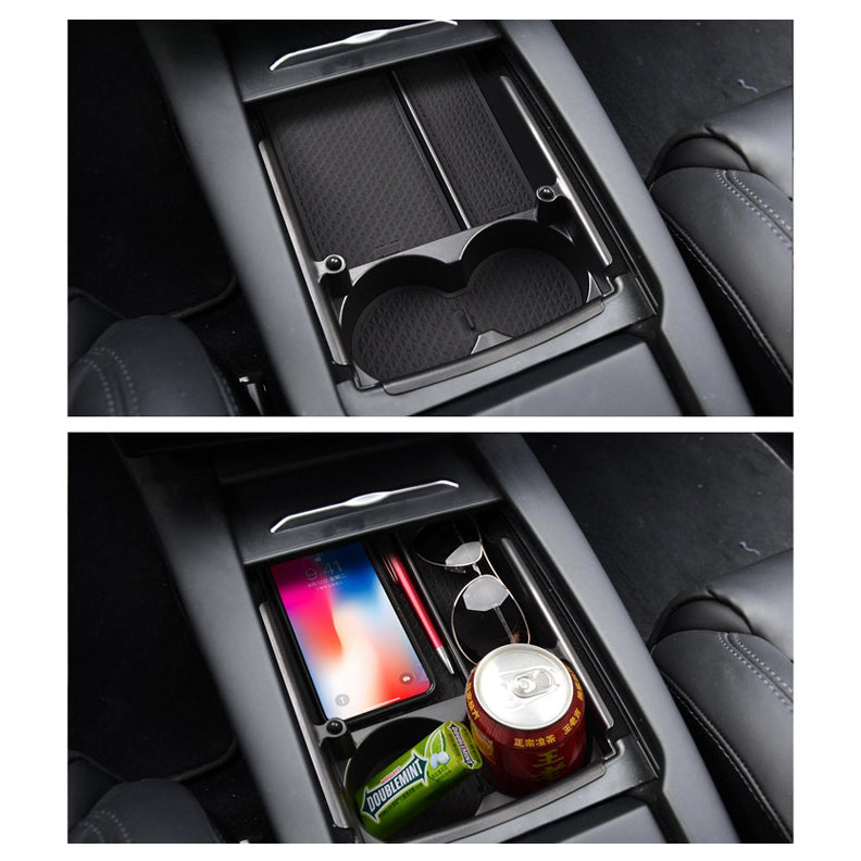 Center Console Organizer Tray & Cup Holder – For Tesla Model S/X (2016-2020)