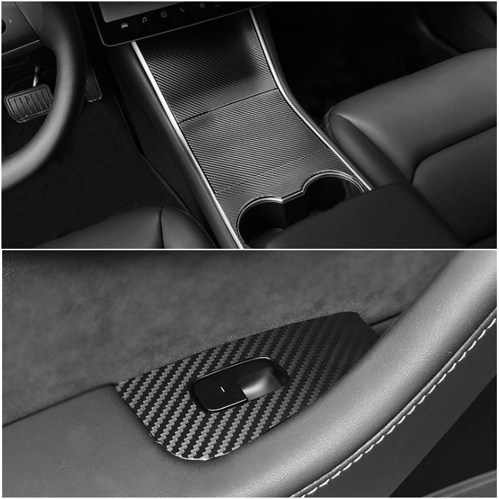 Carbon Fiber Interior Wrap Kit - For Tesla Model 3