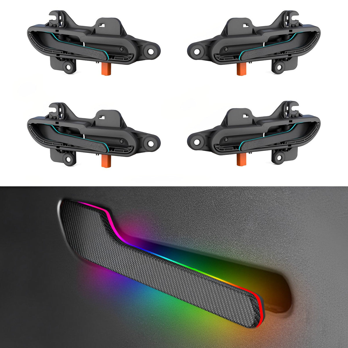 Electric Door Handle – Automatic Pop Up, RGB Light Strip (4pcs) – For Tesla Model 3/Y (2017-2023)