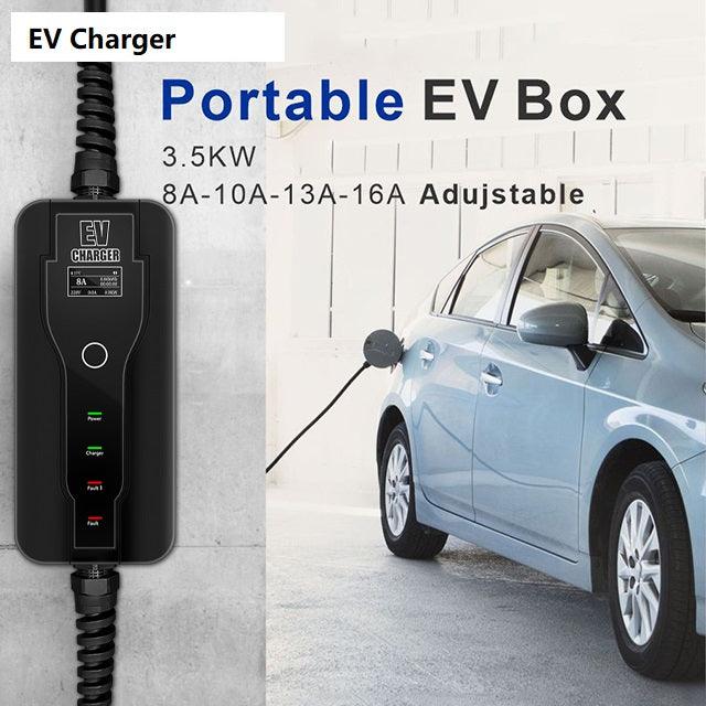 Portable Charger 16A/32A Adjustable Mode 2 Level 2 Waterproof EV Charger – For Tesla Model S/3/X/Y (2012-2024)